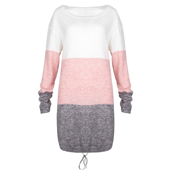 

women fabala cute crew neck party casual sweater loose long sleeve, White;black