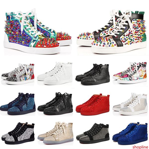 

ace designer fashion s shoes studded spikes flat sneakers for men women glitter party lovers genuine leather casual rivet