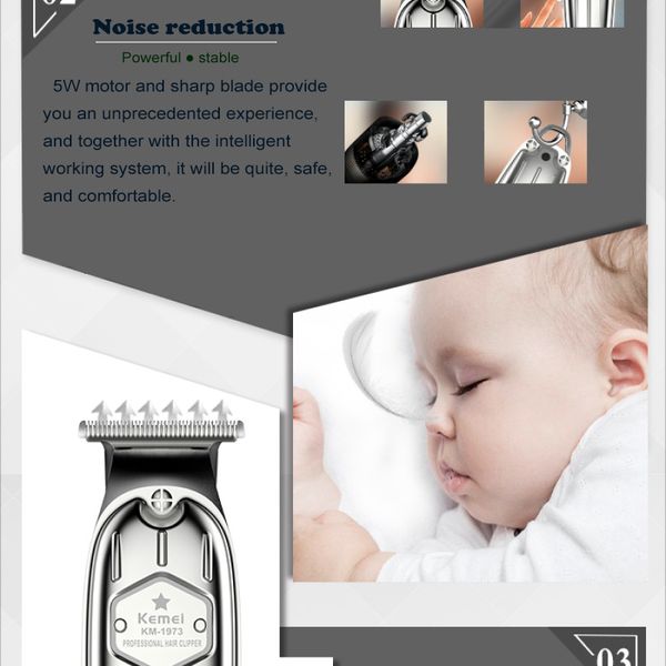 

kemei 1973 профессиональный парикмахерской машинки для стрижки волос литий-ионный аккумулятор для волос триммер для мужчин электрические луч