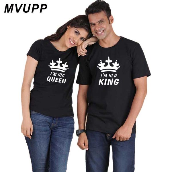 

women's t-shirt matching couple t shirt cotton women men for lovers fashion highstreet tees summer boyfriend and girlfriend sets, White