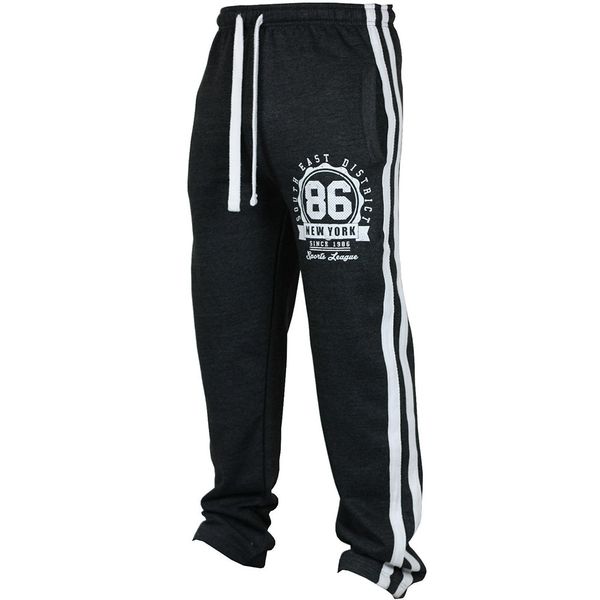 

fashion men's sport jogging fitness pant casual loose sweatpants drawstring pant, Black