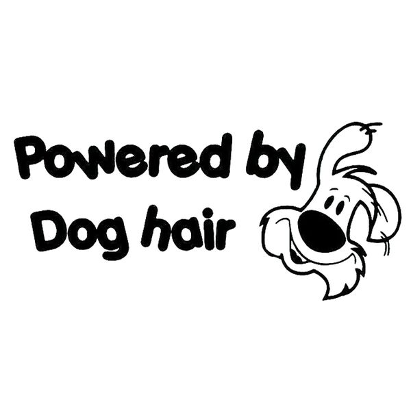 

16*7.4cm personalised powered by dog hair funny car window bumper novelty jdm drift vinyl decal sticker
