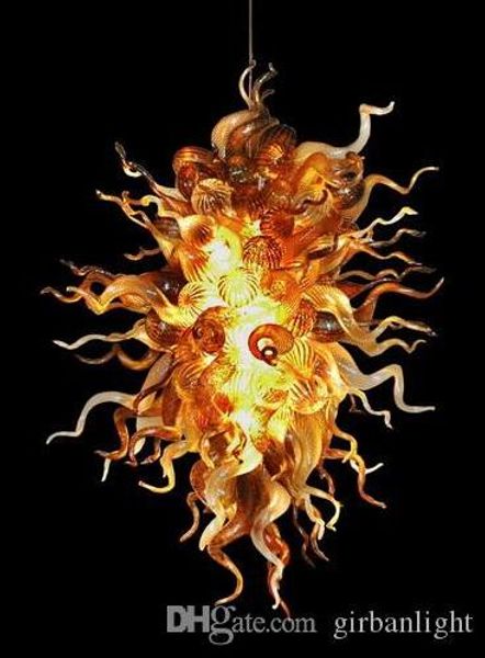 

china factory-outlet hand blown murano glass chandelier chihuly style ac led light amber glass hanging chandelier for home l decor