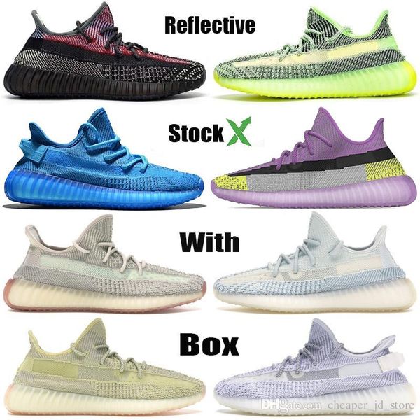 

with box yeezreel yecheil yeshaya running shoes mens women citrin cloud white zebra gid glow reflective static kanye west trainers sneakers