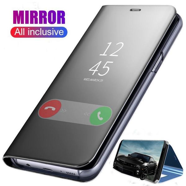 

smart leather mirror flip case for samsung galaxy a50 a40 a70 a10 a20 note 10 s10 plus phone cover coque for galaxy a 50 70 s 10