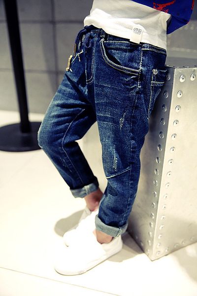 

2017 spring winter kids jeans thick pants boys jeans warm children for boys casual denim pants 5-12y toddler high quality, Blue