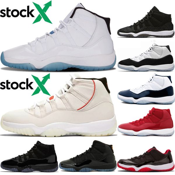 

11 bred basketball shoes men women 11s legend blue metallic silver space jam concord cap and gown gym red 72-10 sneakers