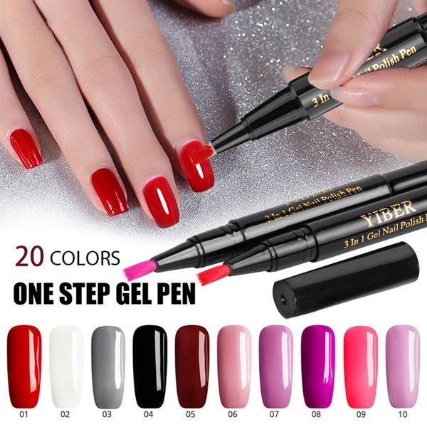 

soak off uv nail gel polish pen solid color long lasting manicure art varnish, Red;pink