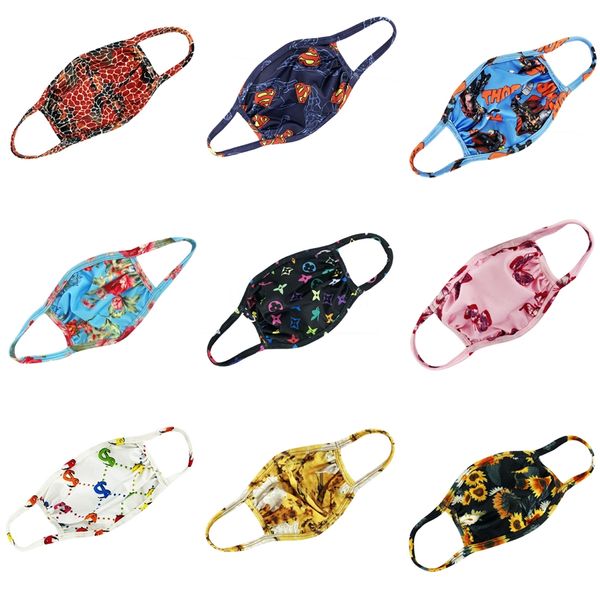 

children cotton face mask dust hygiene mouth mask designer printed masks cotton reusable masks washable #769, Black