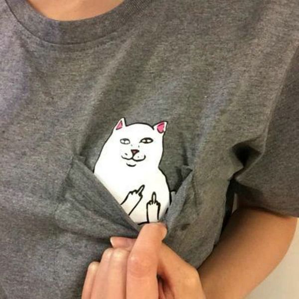 

womens designer new cat men spring summer sport casual shirt women students love funny ripndip t shirtcat in pocket8e6w, White