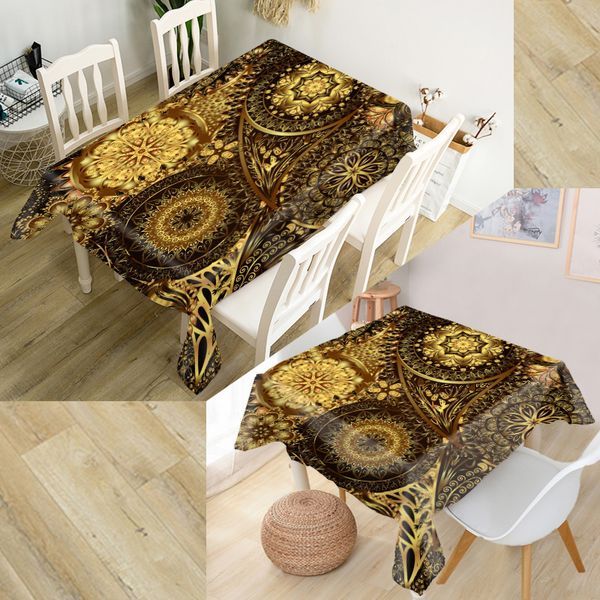 

table cloth arrival custom classic gold floral tablecloth kitchen dining decorations home rectangular kids party covers