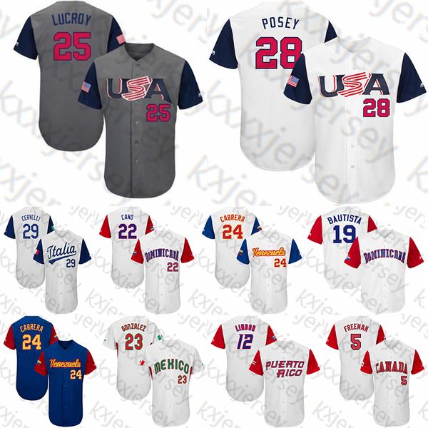 

2017 World Baseball Classic Jersey 3 Manny Machado Molina Puerto Rico Canada Dominicana Americ Ltalia Venesuela Mexico Cuba WBC jerseys