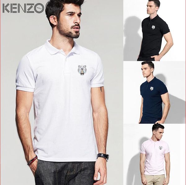 

2019 new men kenzo polo hirt embroidery big ize 6xl hort leeve ummer ca ual cotton i land tone men polo hirt