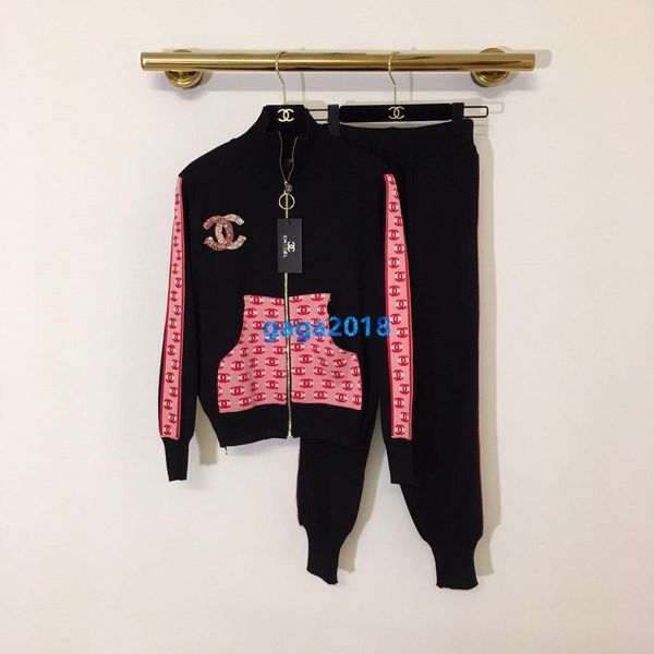 

high end women girls activewear set толстовка лоскутное письмо кристалл патч куртка с длинным рукавом бег леггинсы брюки мода спортивный кос, White