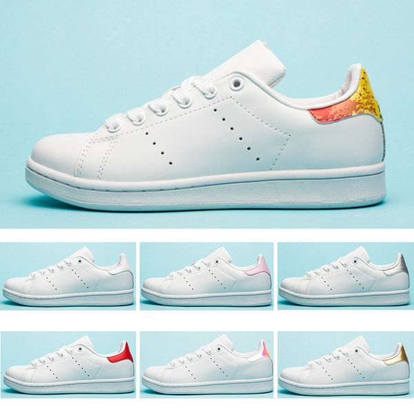 

women men new stan designer shoes fashion smith sneakers casual shoes navy stripe green gold white leather sport classic flats