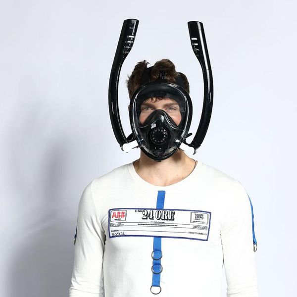 

2019 double breath tube full face scuba diving mask men underwater anti fog snorkeling women swimming diving mask equipment