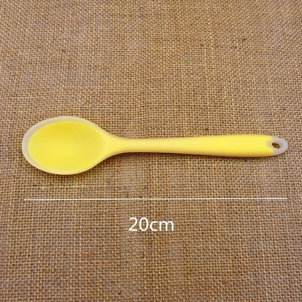 

1pc silicone long-handled rice soup spoon solid color ladle style soup spoon flatware kitchen tools accessories nr 002