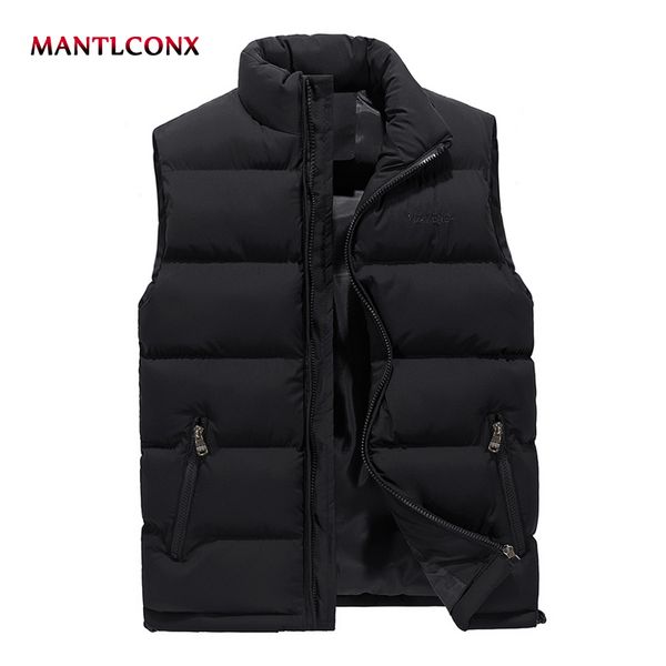 

mantlconx new men's sleeveless vest winter casual coats male padded thicken vest men waistcoat plus size 6xl sleeveless jacket, Black;white
