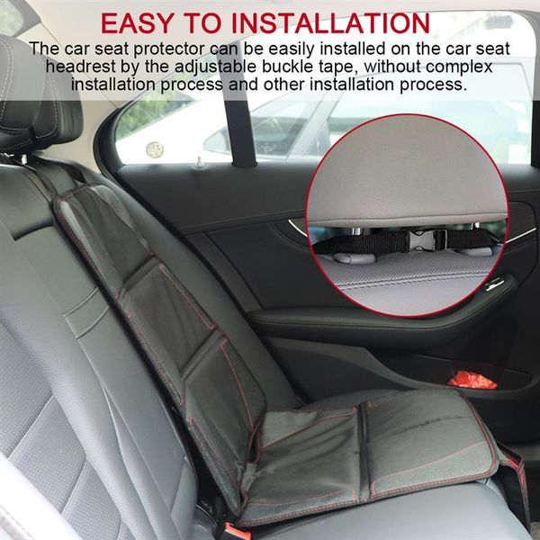 

car seat protector anti-slipping fabric leather reinforced corners with 2 large pockets thickest padding for handy storage