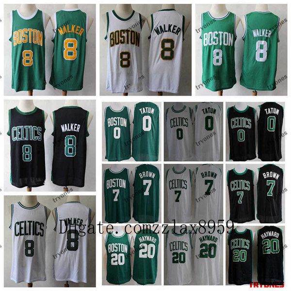 

2019 bostonceltics kemba walker 0 jaylen brown 7 edition nba basketball jerseys earned gordon hayward stitched shirts s-xxl, Black;red
