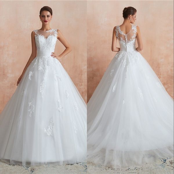 

boho beach wedding dresses 2020 sleeveless boat neck backless pleated skirt elegant bohemian bridal gowns, White