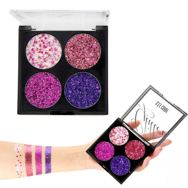 

4 color eye makeup diamond shaped onion sequins eye shadow five-pointed star fragments shadow eyeshadow palette aa1090