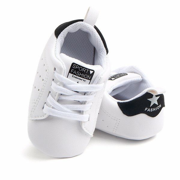 

0-18m newborn baby boys girls soft soled lace up shoes prewalker shoes for toddler kids comfortable fashion baby casual, Black