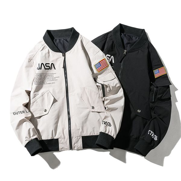 

ins super fire couple jacket male spring and autumn europe and america hip hop baseball uniform men and women ma1 air force bomber jacket, Black;brown