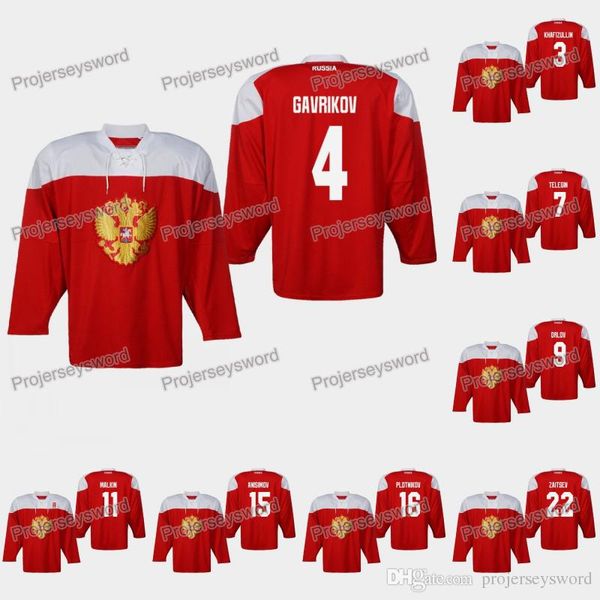 

Russia Vladislav Gavrikov 2019 IIHF World Championship Jersey Dinar Khafizullin Ivan Telegin Dmitry Orlov Evgeni Malkin Artyom Anisimov