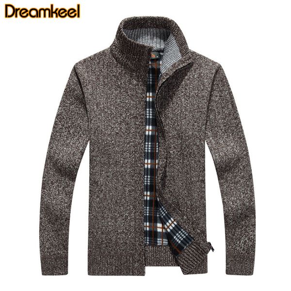 

mens sweater winter new arrival 2020 fashion stand collar zipper fleece casual sweatercoat men thicken sweater coat r, White;black