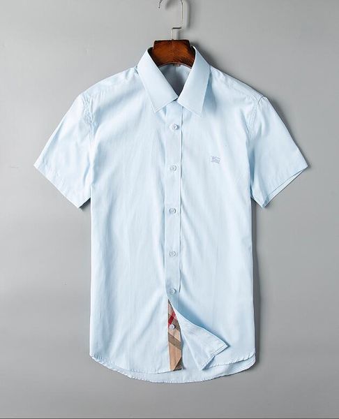

brand designer men's business casual shirt men's short sleeve solid color shirt - size s-xxxl- - welcome to buy, White;black