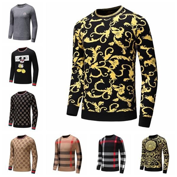 

2020fashionable new italy high grade brand long sleeve sweater workmanship a+ quality -3x-0l, White;black