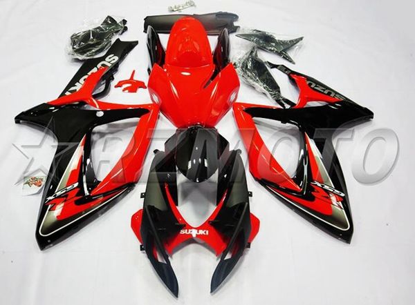 

4 gifts new abs motorcycle full fairings set fit for suzuki gsx-r600 gsx-r750 600 750 k6 gsxr 2006 2007 06 07 red black