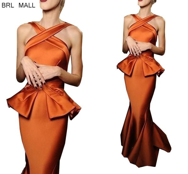 

2020 orange satin mermaid evening dresses elegant long formal gowns robe de soriee long prom dress vestido de festa longo, White;black