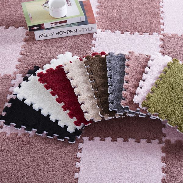 

10pcs 30*30cm carpet living room bedroom children kids soft carpet magic patchwork jigsaw splice heads climbing baby mat
