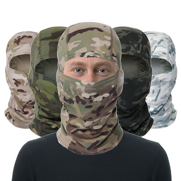 

камуфляж балаклава бандана полная маска quick dry mask army war игра охота велоспорт спорт шлем шеи gaiter cp шарф, Black