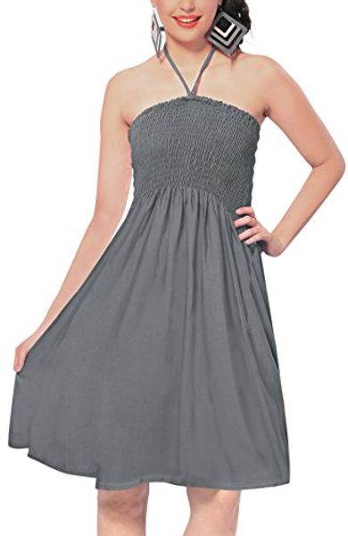 

la leela women's  beach dress tube dress, Black;gray