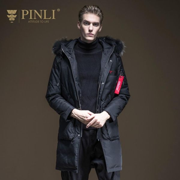 

sobretudo pinli product set down the new winter 2019 in men's long detachable collars tooling eiderdown outerwear coat, Black