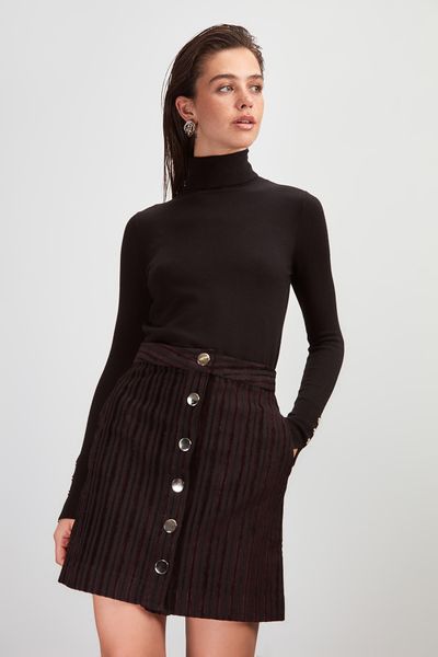 

trendyol striped skirt twoaw20et0556, Black
