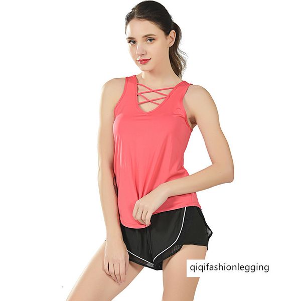 

2019 none steel ring slim fit yoga clothing sling running vest sports fitness female, White;black