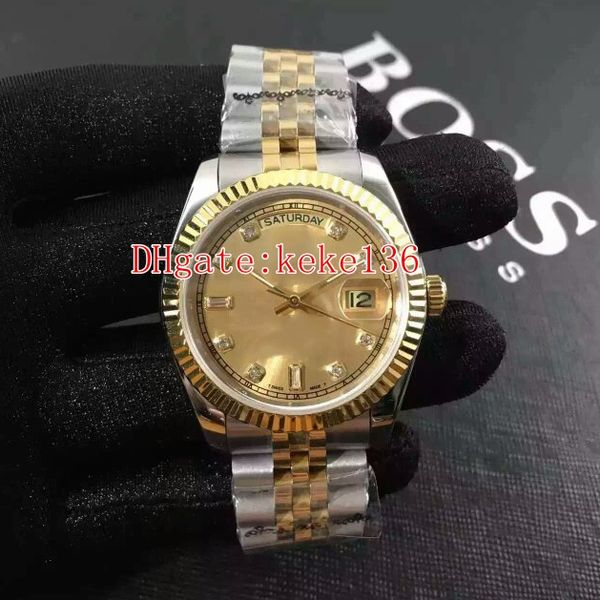 

7 стиль хорошие наручные часы Datejust 18 К желтое золото 36 мм 31 мм 128348RBR 128348 128238 Diamond Мех