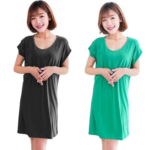 

women maternity dress long breastfeeding dresses korean leisure casual spring summer large size dress, White