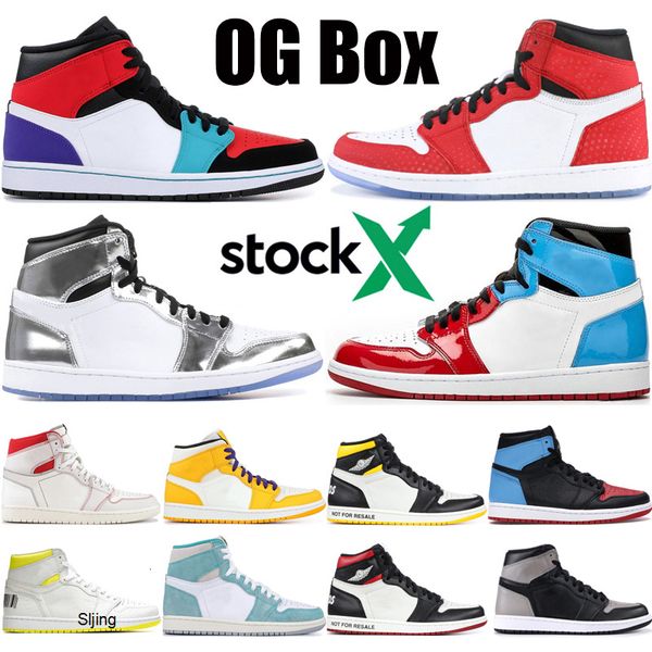 

1 high travis scotts fearless obsidian mens basketball shoes spiderman unc 1s chicago court purple bred toe black men 3 sports sneakers