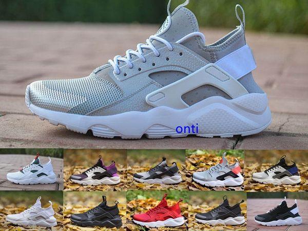 

2020 new summer huarache 4 1.0 iv ultra reflect outdoor shoes mens womens leather men shoe huaraches sports trainers running sneakers 36-46, Black