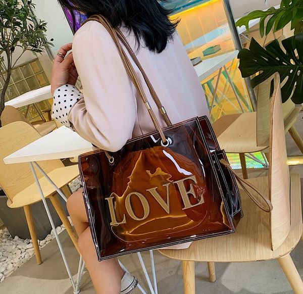 

designer handle bags for women large clear tote bags for women luxury handbags designer transparent hand single shoulder bag/7