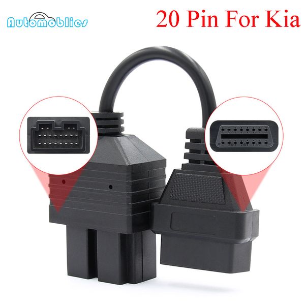 

obd 2 sportage cable for kia 20 pin to 16 pin obd2 obd diagnostic tool scanner code reader adapter car connector cable kia 20pin