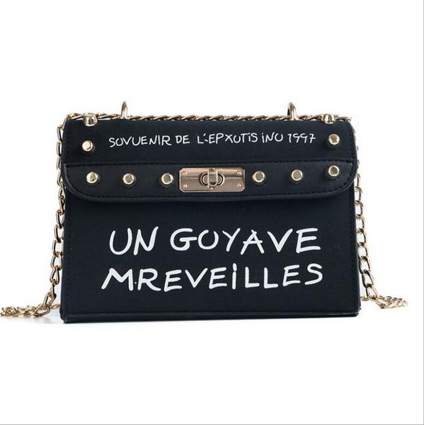 

50pcs/lot 2018 fashion handbag frosted women bag sweet printed letter square phone bag chain shoulder