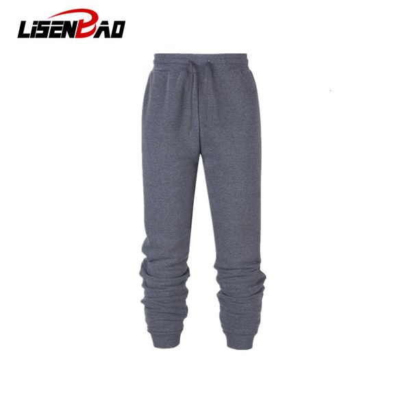 

lisenbao cotton joggers men's harem pants fitness length men's casual sweatpants high street trousers men's pants, Black