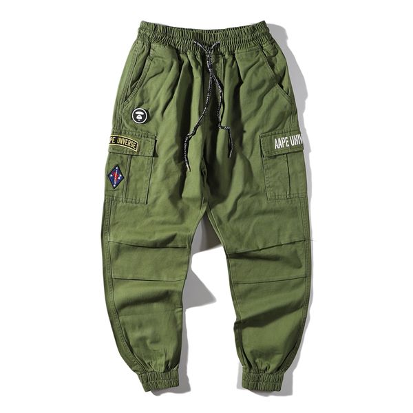

aape designer pants mens fashion casual sport pants aape beam foot trousers ap mens designer jogger pants m-3xl, Black