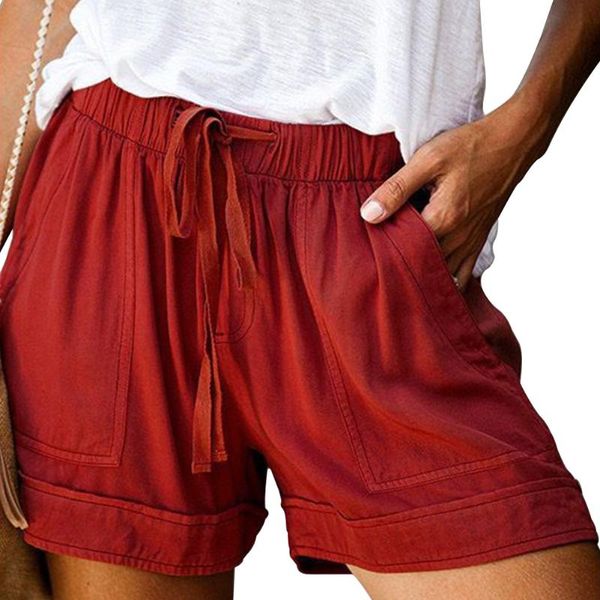 

свободные летние повседневные женские шорты drawstring ladies share leg beach workout streetwear с карманами эластичная талия мода твердый, White;black